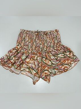 Zara Multicolor Floral Print Ruffle Shorts